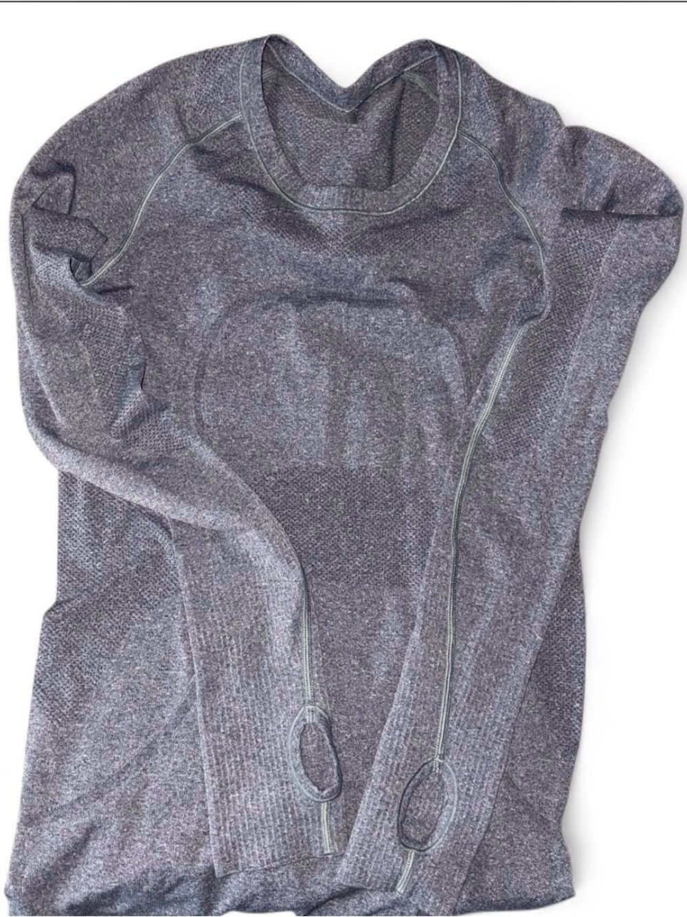 lululemon athletica Heathered Gray Long-Sleeve Thumbhole Top